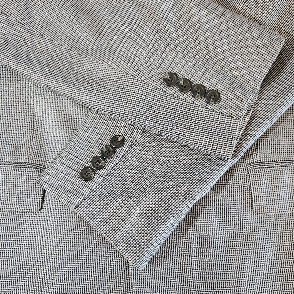 Ralph Ralph Lauren Silk Blue Gray Houndstooth Print Sport Coat Blazer Size 40R - Picture 9 of 15